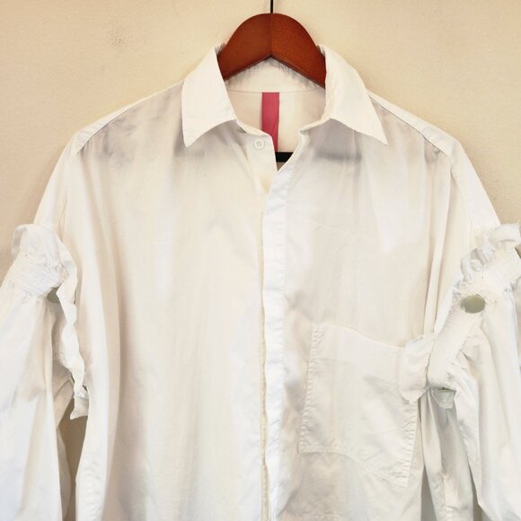 Yohji Yamamoto Takeshi Kosaka By Y's Pink Label White Shirt Removable Slv Sz 2 - Picture 6 of 16